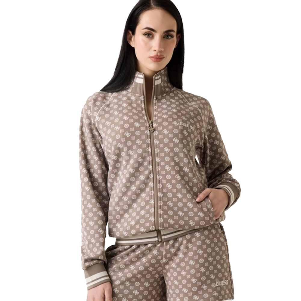 GUESS Aggie Full Zip Sweatshirt Γυναικεία Ζακέτα - Καφέ