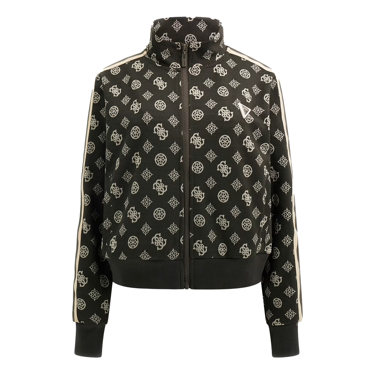 GUESS Peony Taped  Full Zip Sweatshirt Γυναικεία Ζακέτα - Καφέ