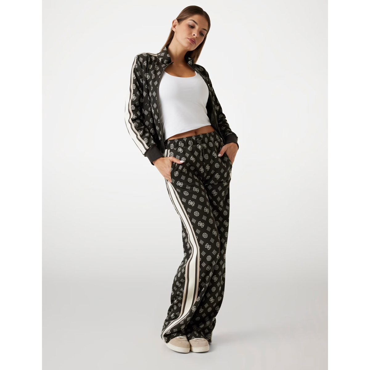 GUESS Peony Taped  Full Zip Sweatshirt Γυναικεία Ζακέτα - 5