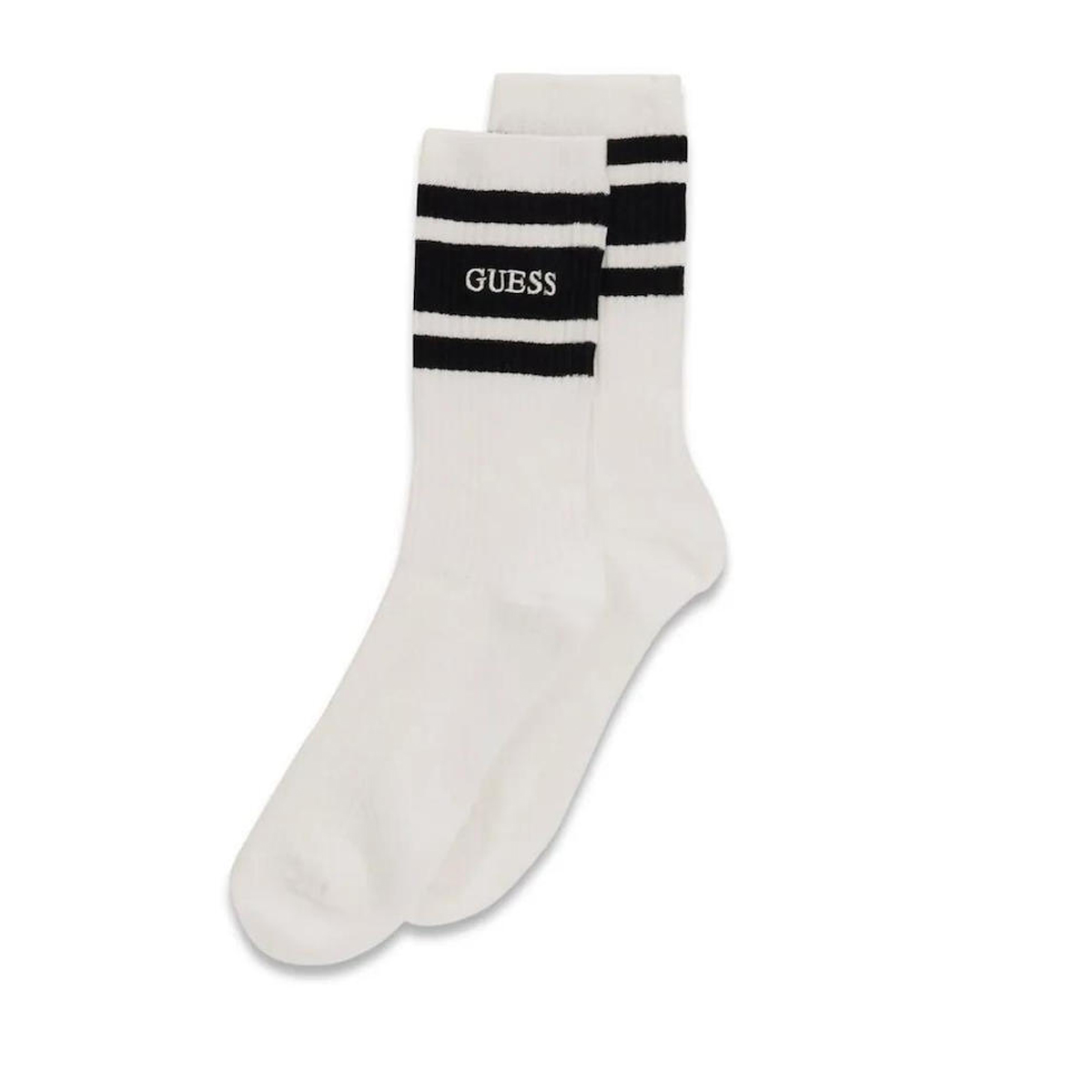 GUESS Logo Socks Γυναικείες Κάλτσες - Λευκό-Μαύρο