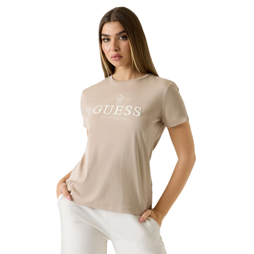 GUESS Arabella ShortSleeve T-Shirt Γυναικείο T-Shirt - Μπεζ