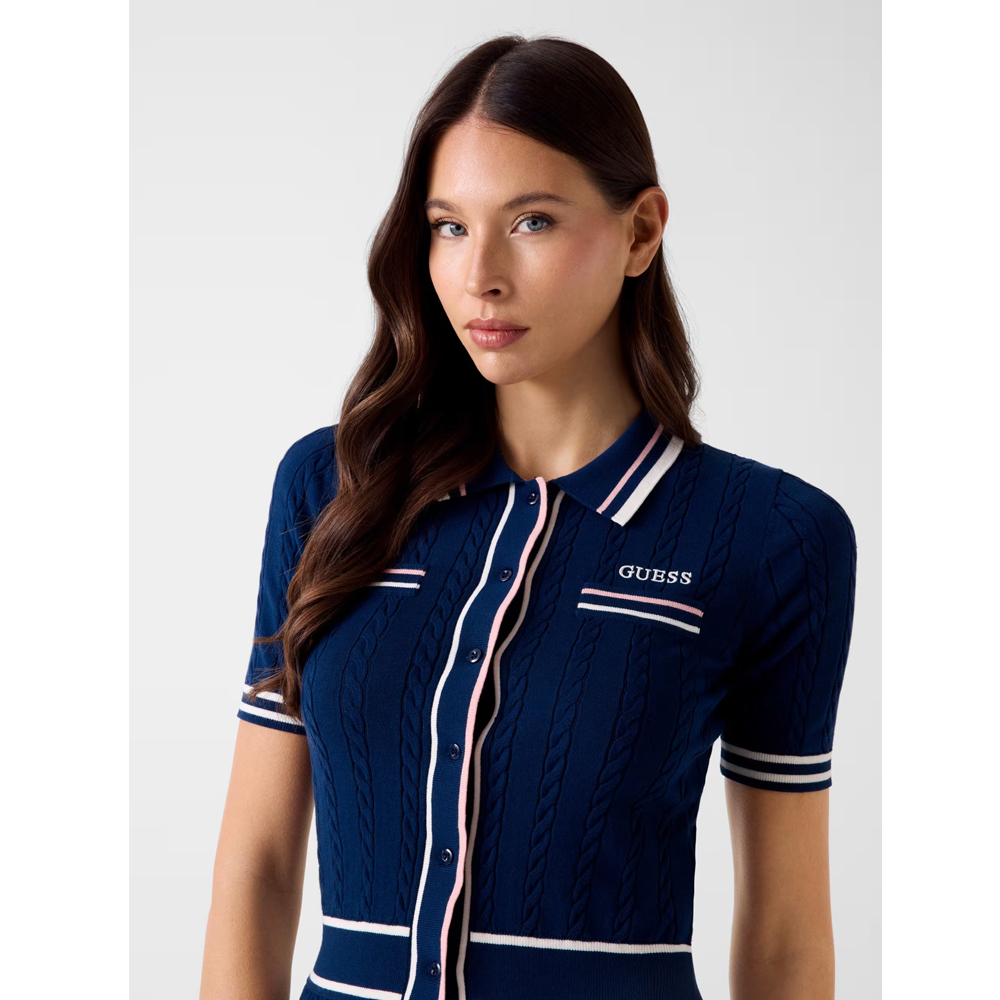 GUESS Shari Polo Cardi Γυναικεία Πλεκτή Μπλούζα Πόλο - 3