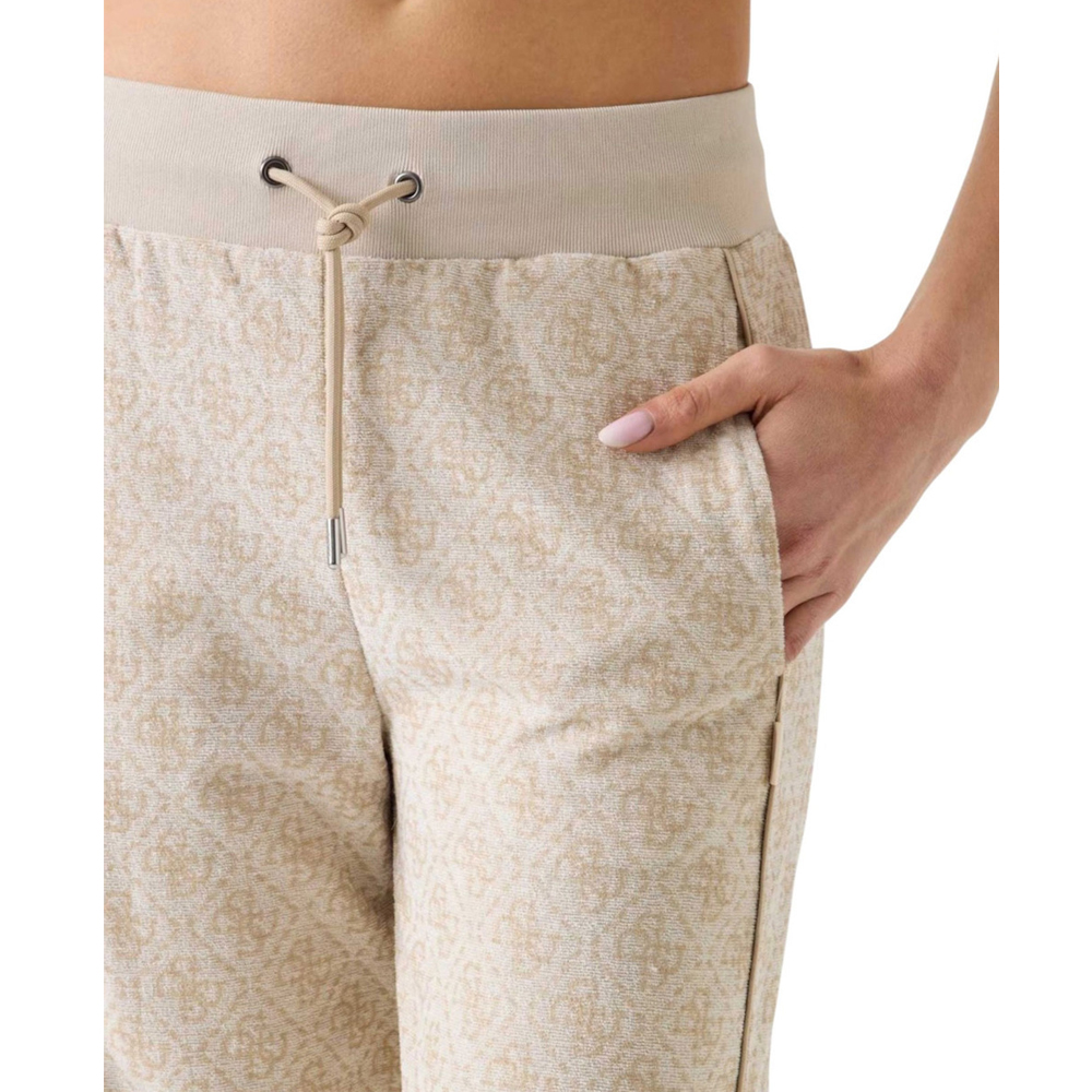 GUESS 4G Allover Jacquard Wide Leg Pants Γυναικείο Παντελόνι Φόρμας - 3