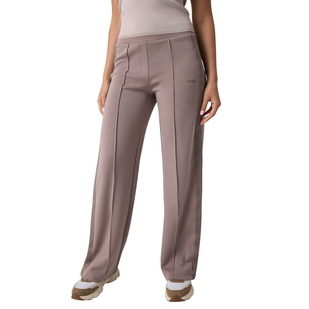 GUESS Lyra Straight Pant Γυναικείο Παντελόνι Φόρμας - Καφέ