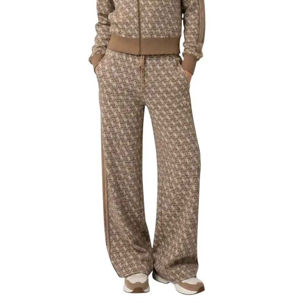 GUESS 4G Allover Jacquard Long Pants Γυναικείο Παντελόνι Φόρμας - Καφέ