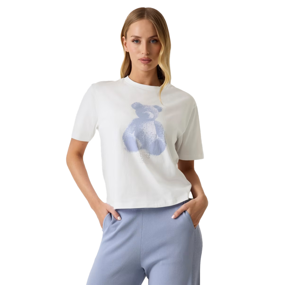 GUESS Bear ShortSleeve T-Shirt Γυναικείο T-Shirt - Λευκό