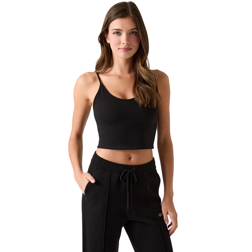 GUESS Syrma Top Γυναικείο Αμάνικο Τοπ - Μαύρο