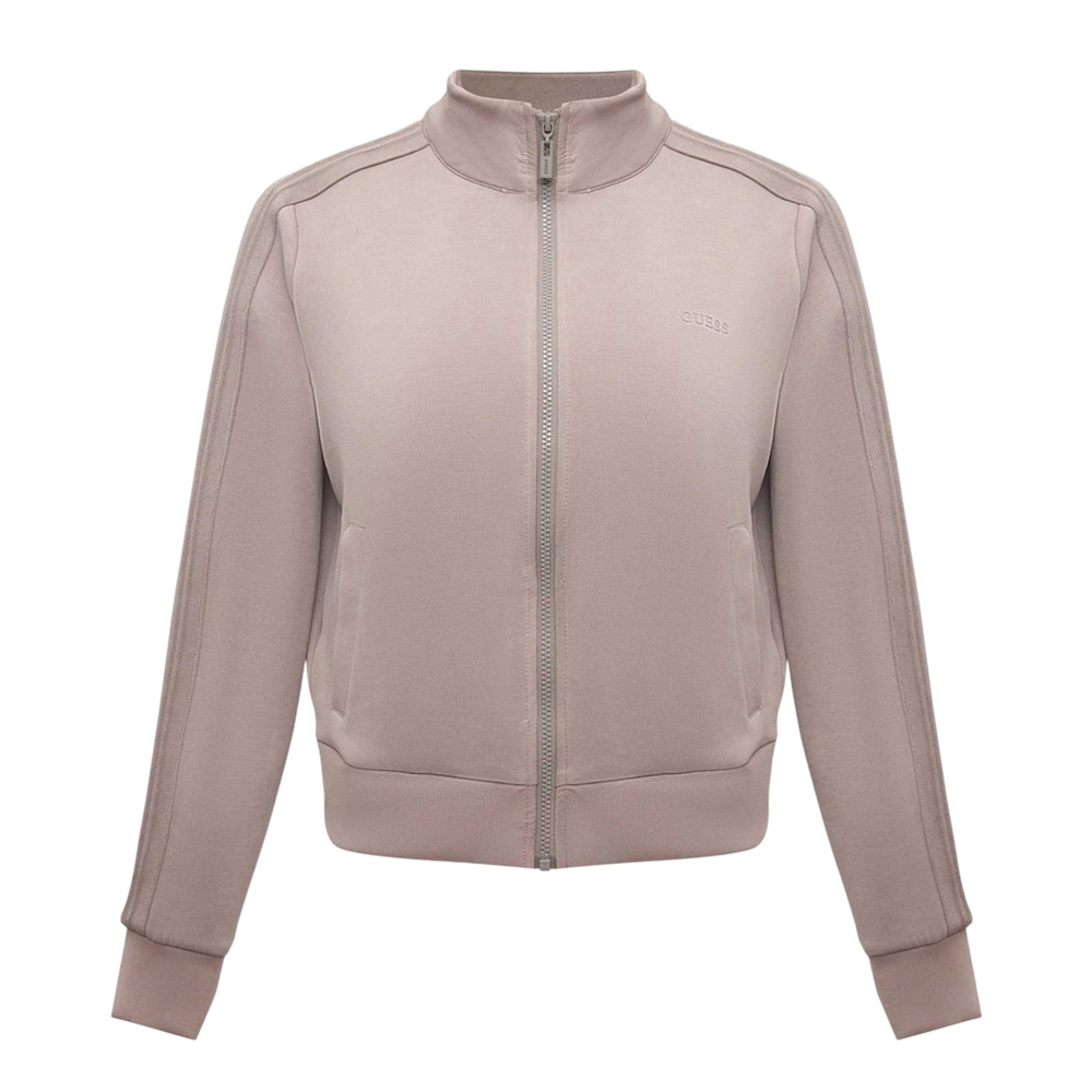 GUESS Lyra High Neck Full Zip Γυναικεία Ζακέτα - Καφέ