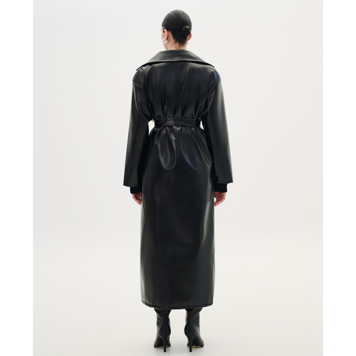COMBOS KNITWEAR Trench Coat Vinyl  Γυναικεία Καμπαρντίνα  - 2
