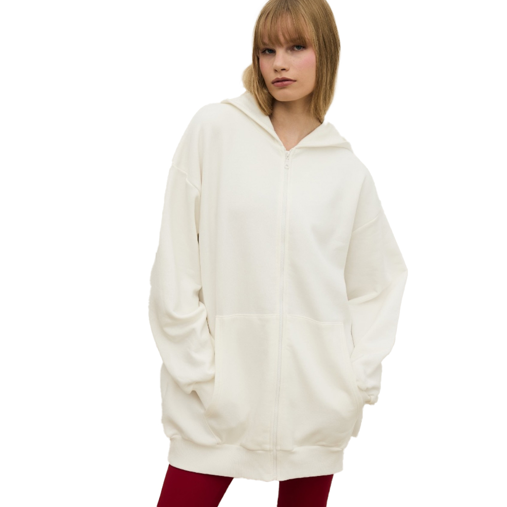 COMBOS Love Yourself Hoodie Γυναικεία Ζακέτα με κουκούλα - Λευκό