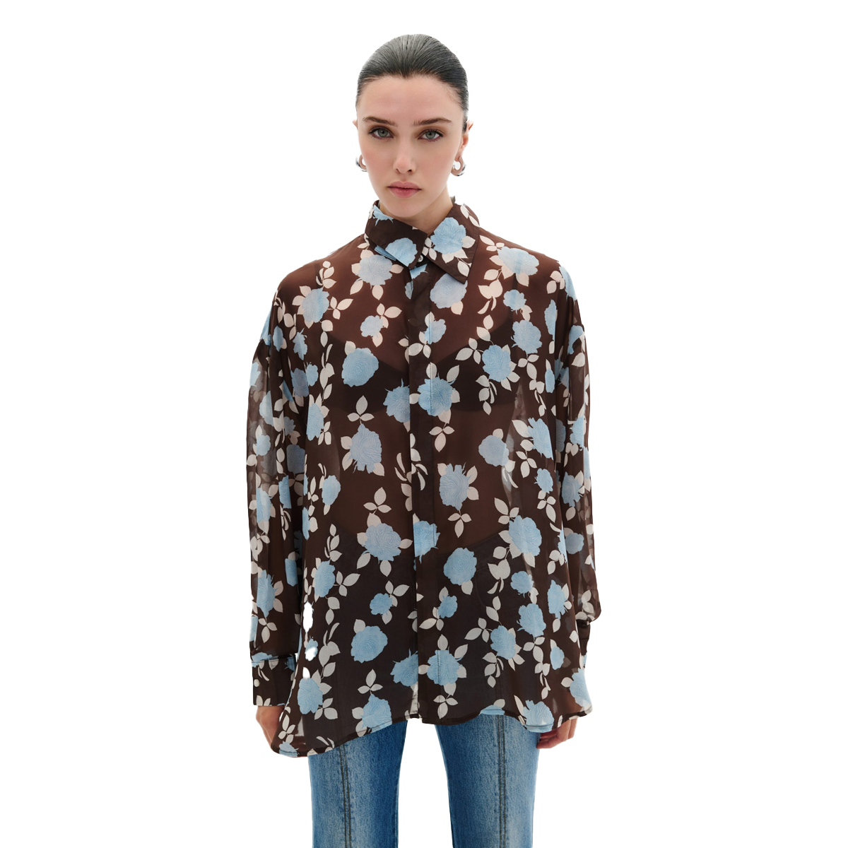 COMBOS KNITWEAR Shirt Flowers Γυναικείο Πουκάμισο - Multi