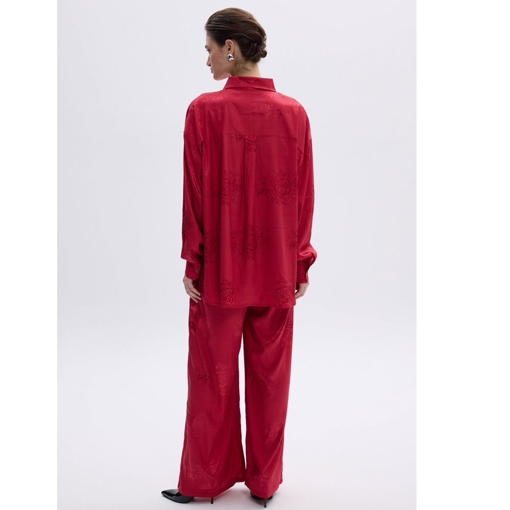 COMBOS KNITWEAR Ruby Blossom Shirt Γυναικείο Πουκάμισο - 2