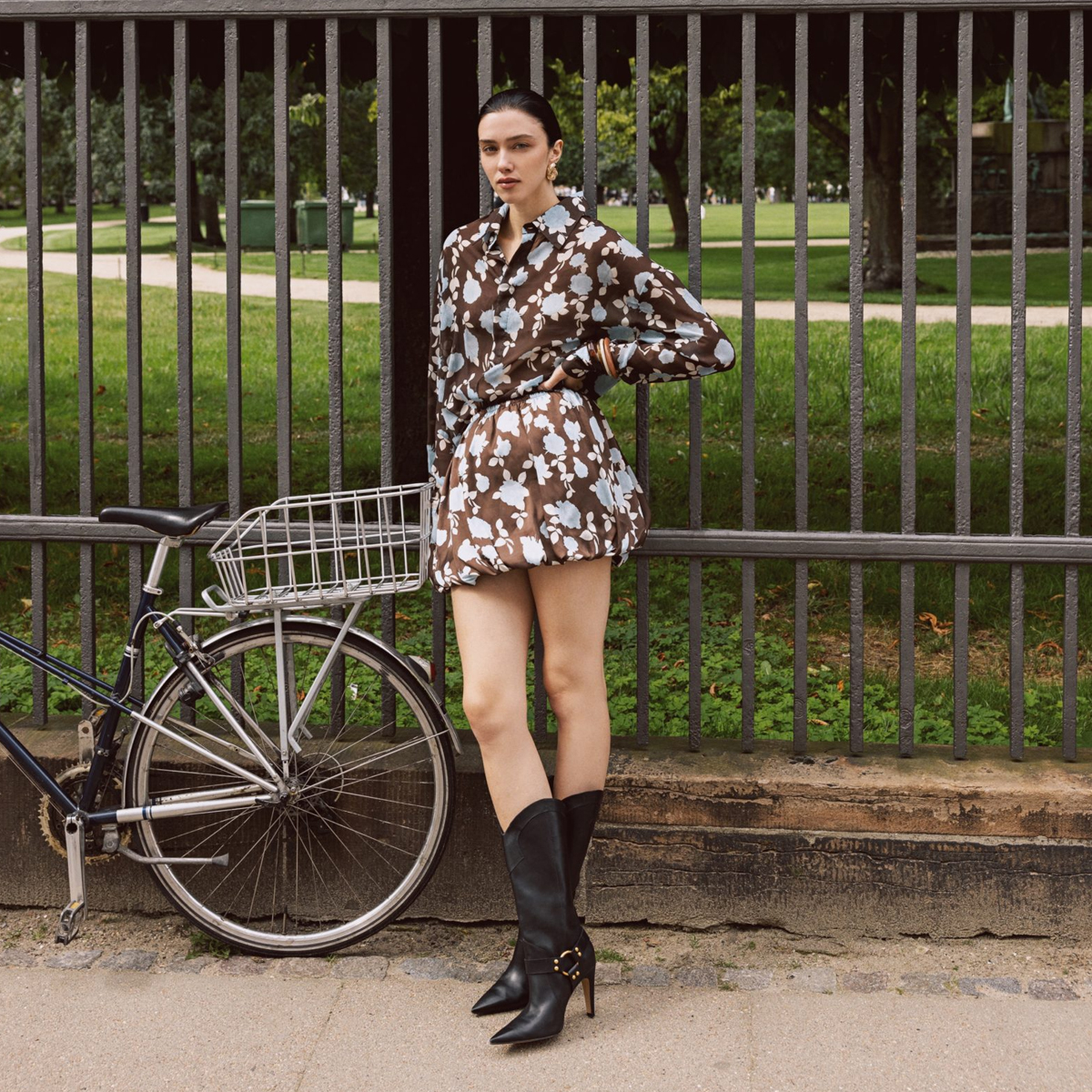 COMBOS KNITWEAR Skirt Mini Balloon Flowers  Γυναικεία Φούστα Μίνι - 4