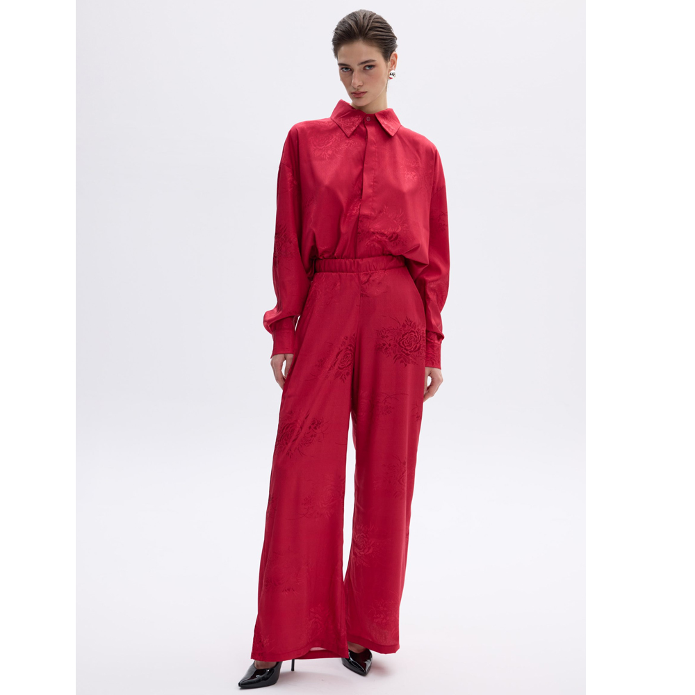 COMBOS KNITWEAR Ruby Blossom Pants  Γυναικείο Παντελόνι - 2