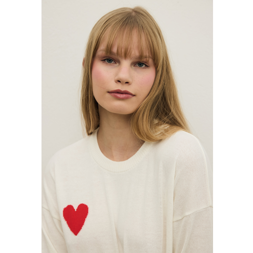 COMBOS Single Heart Γυναικείο Πουλόβερ  - 3