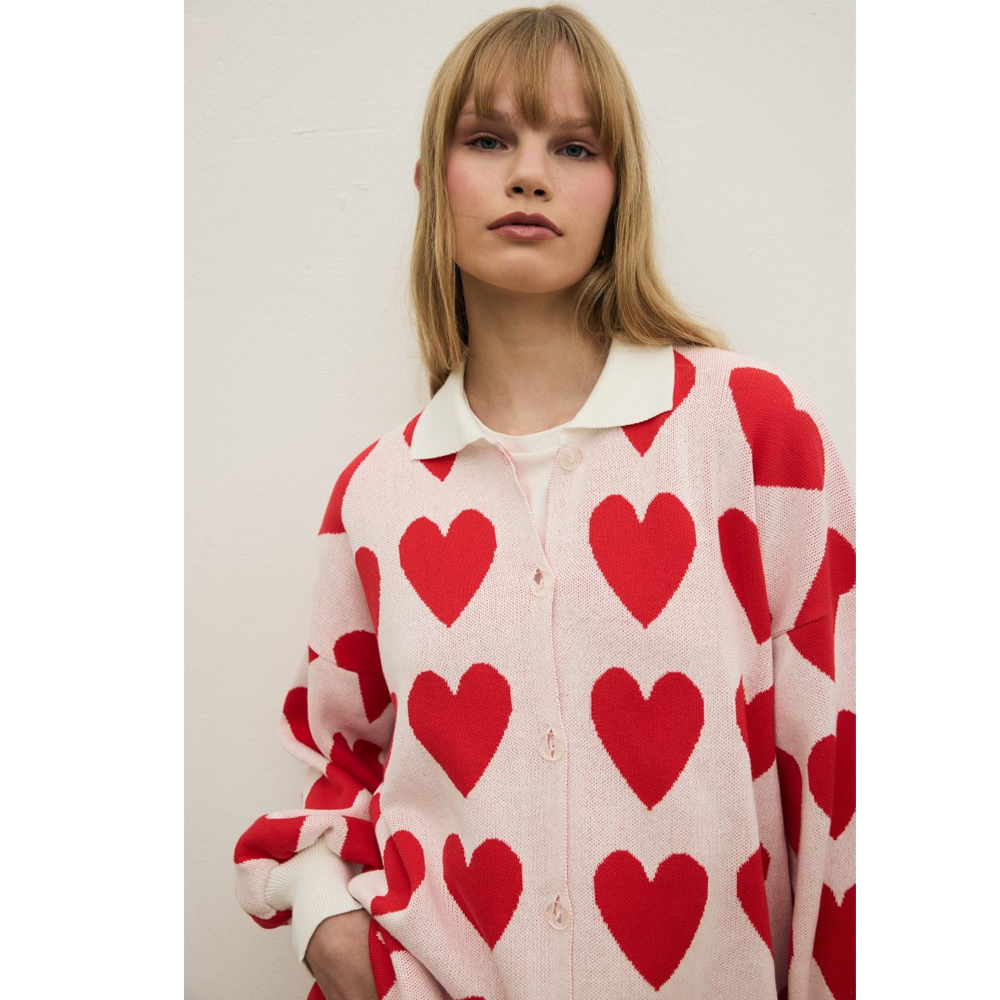 COMBOS Full Of Love Γυναικεία Πλεκτή Ζακέτα - 2