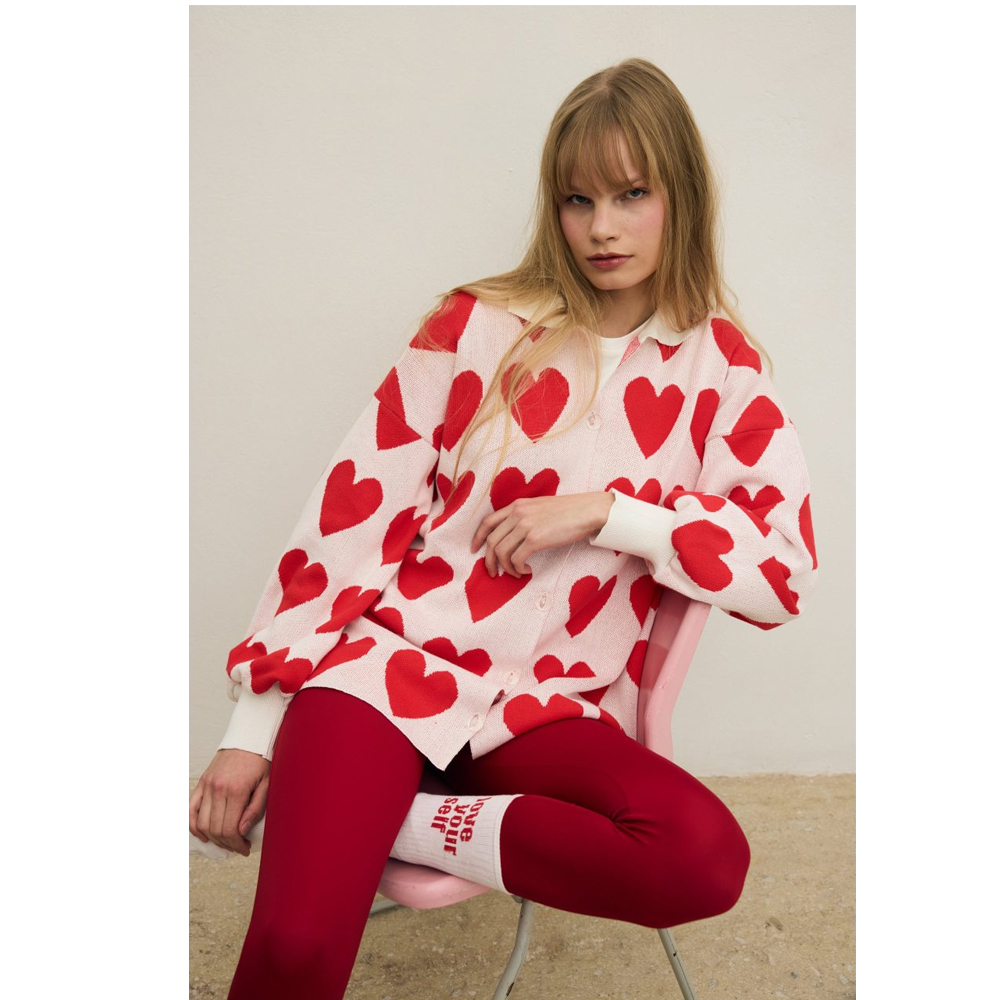 COMBOS Full Of Love Γυναικεία Πλεκτή Ζακέτα - 3