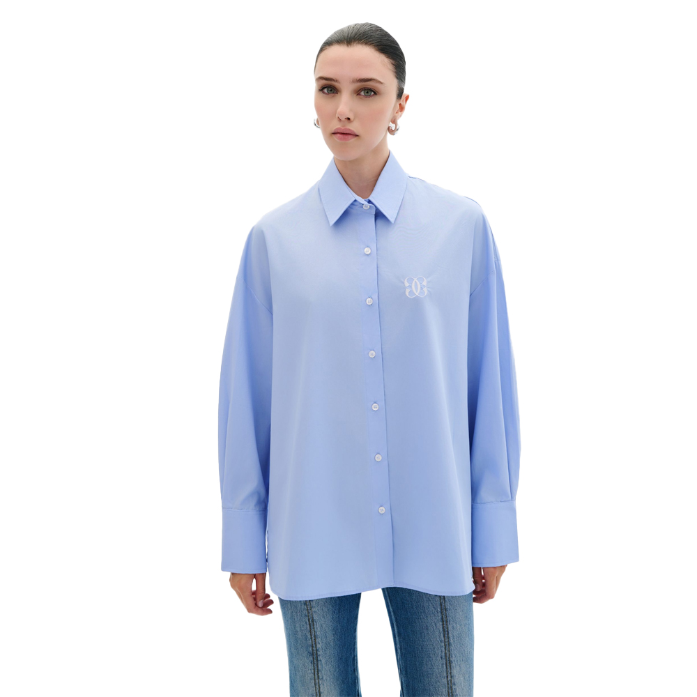 COMBOS KNITWEAR Shirt Monochrome Γυναικείο Πουκάμισο - Γαλάζιο