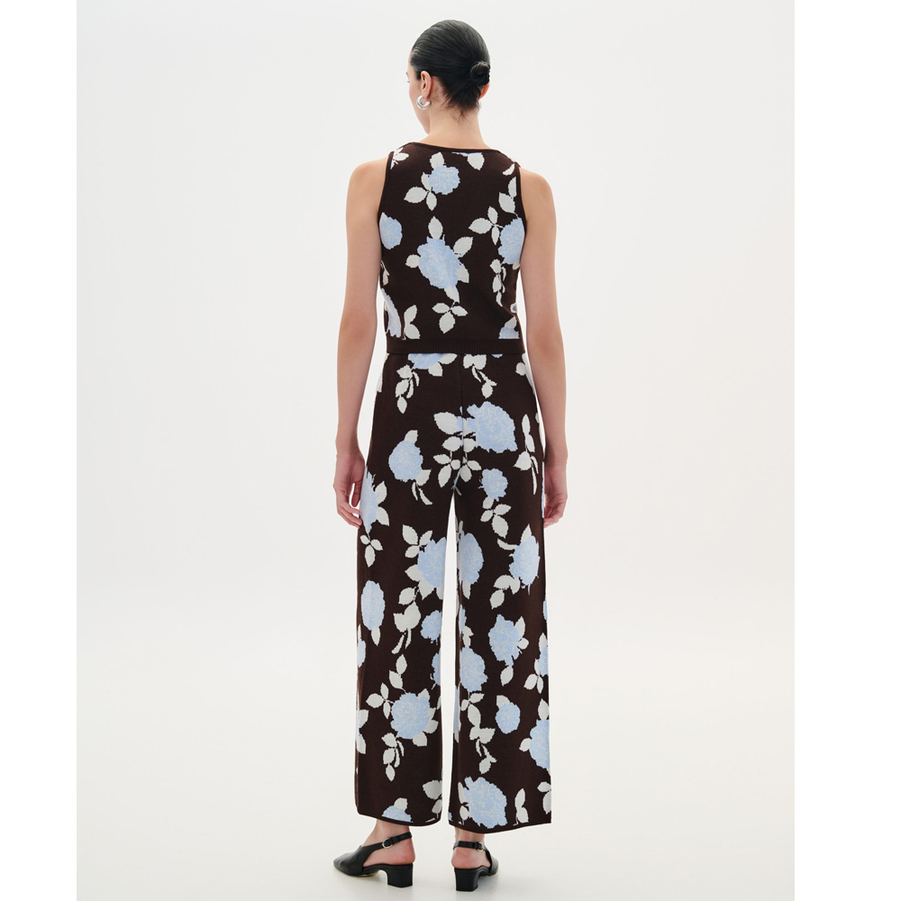 COMBOS KNITWEAR Pants Flowers Γυναικεία Πλεκτή Παντελόνα - 2