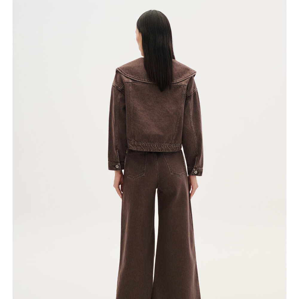 COMBOS KNITWEAR Denim Jacket Crop Γυναικείο Μπουφάν Τζιν - 3