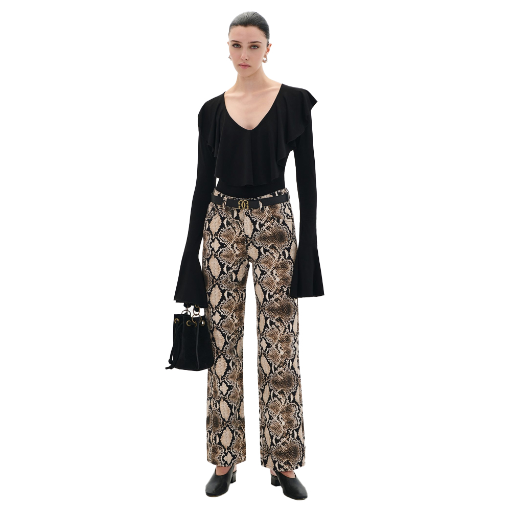 COMBOS KNITWEAR Denim Trouser Python Γυναικείο Παντελόνι - Multi