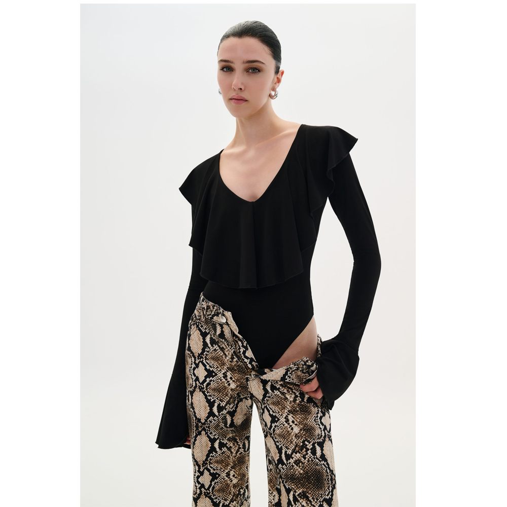 COMBOS KNITWEAR Denim Trouser Python Γυναικείο Παντελόνι - 3