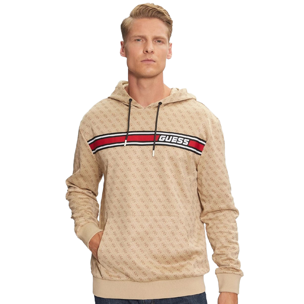 GUESS New Korbin Hoodie Sweater Ανδρικό Φούτερ Με Κουκούλα - Μπεζ