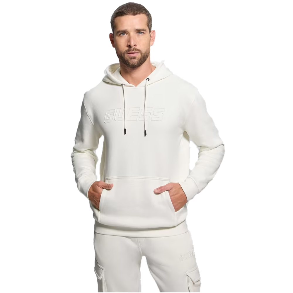 GUESS Aldwin New Hoodie Ανδρικό Φούτερ με κουκούλα - Κρεμ