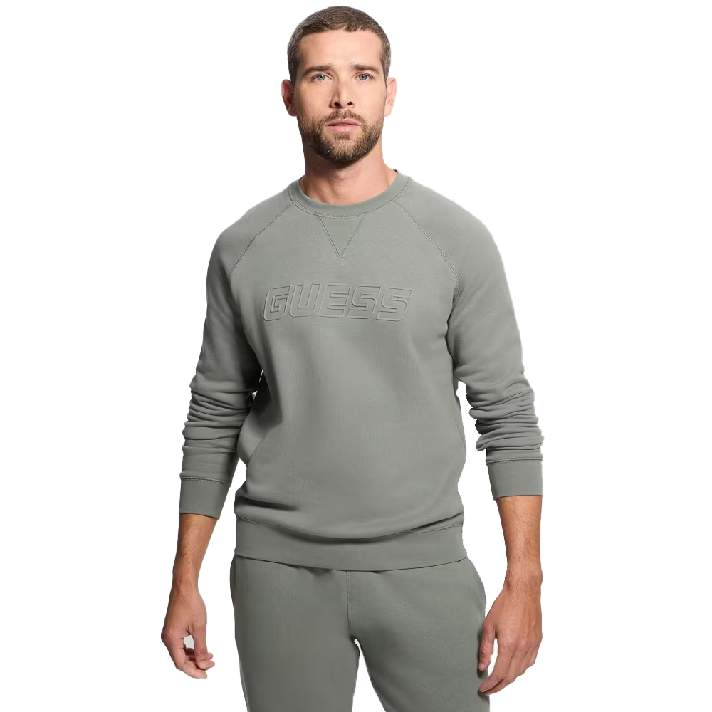 GUESS New Aldwin Crewneck Hoodie Ανδρικό Φούτερ - Πράσινο