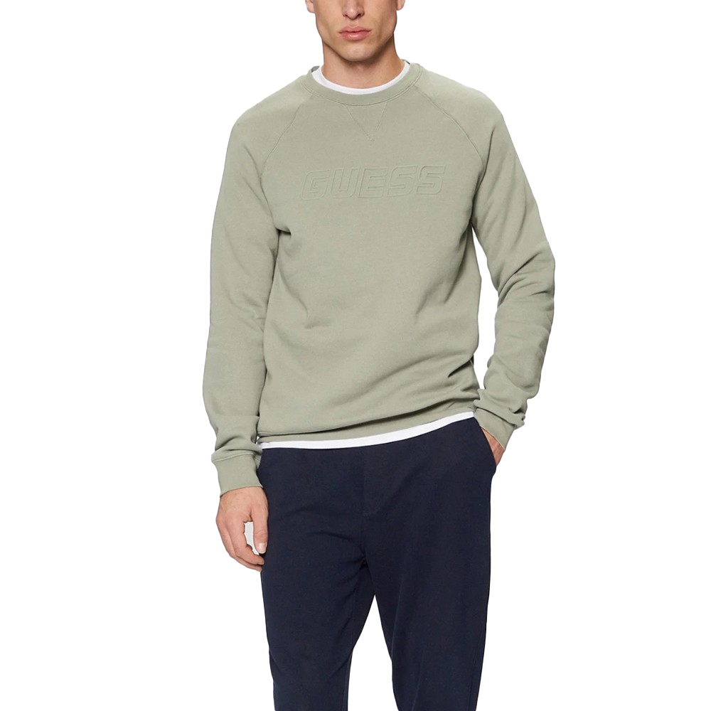 GUESS New Aldwin Cn Sweats Ανδρικό Φούτερ με λογότυπο μπροστά - 1