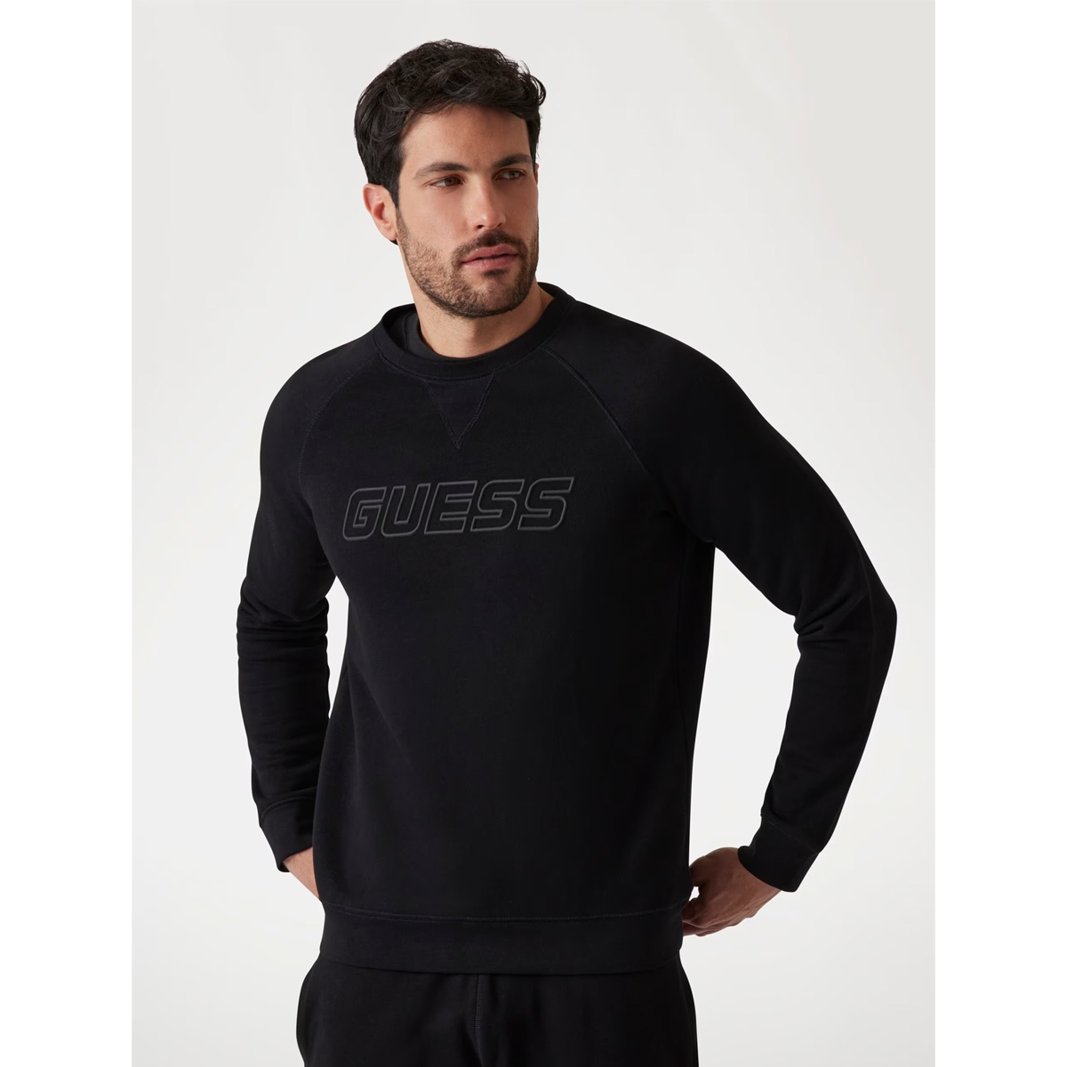 GUESS New Aldwin Cn Sweats Ανδρικό Φούτερ με λογότυπο μπροστά - 2