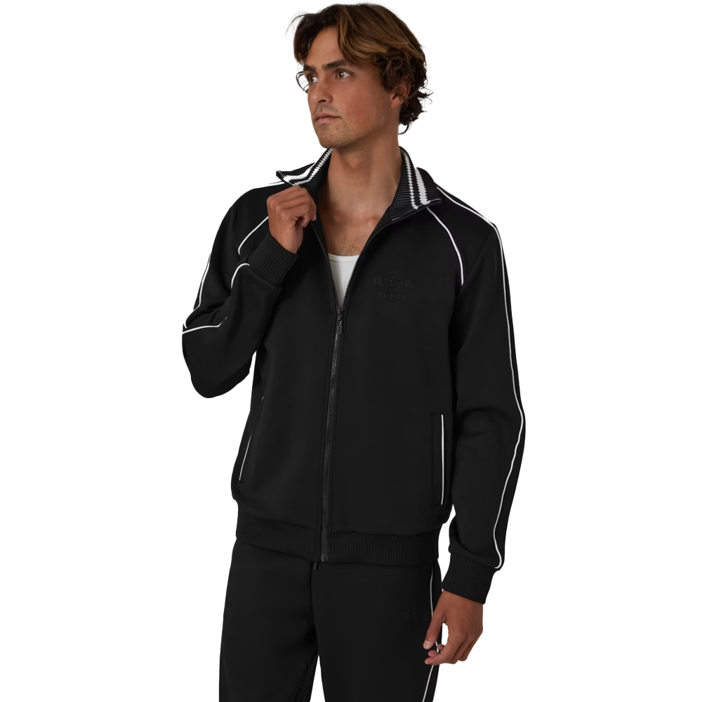 GUESS Edwin Full - Zip Sweatshirt Ανδρική Ζακέτα - Μαύρο