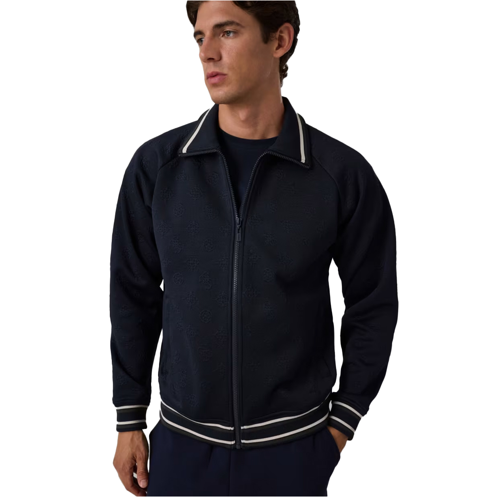 GUESS Wallace Full - Zip Sweatshirt Ανδρική Ζακέτα - Μπλε