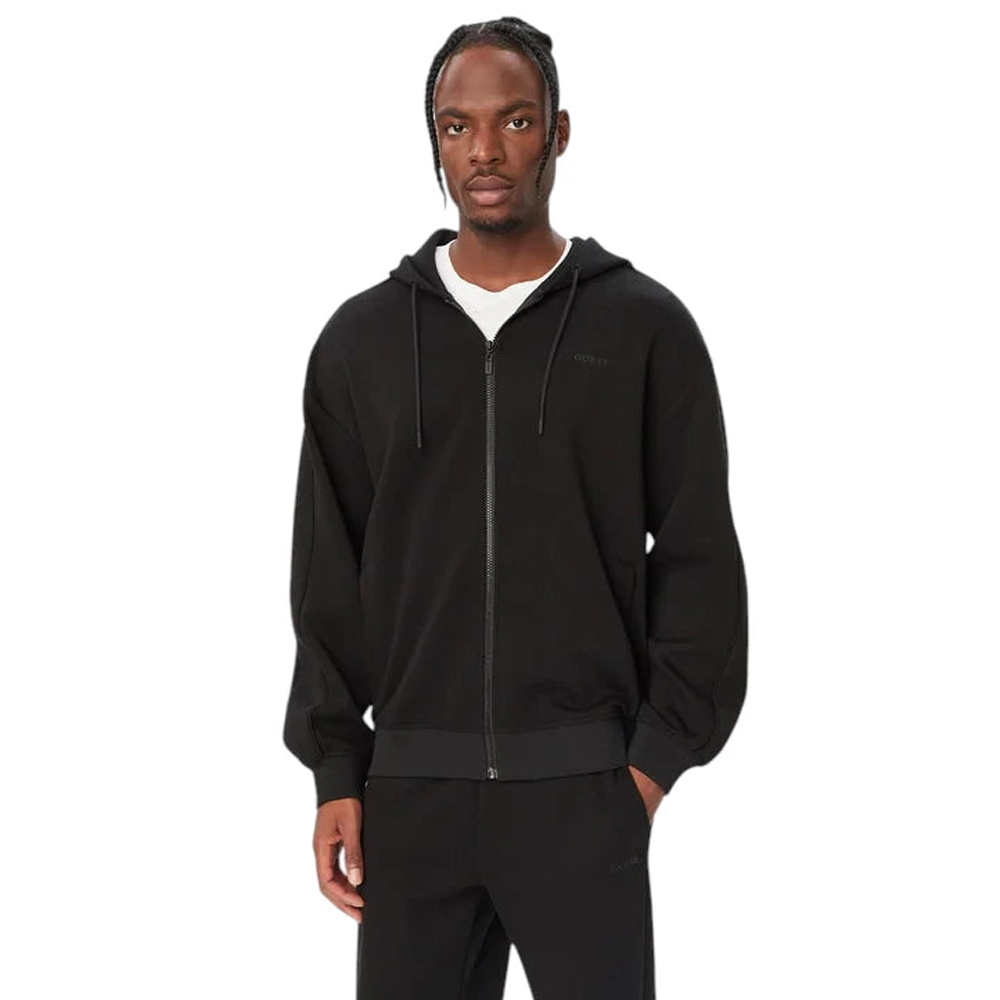 GUESS Kenneth Full - Zip  Hoodie Sweatshirt Ανδρική Ζακέτα με κουκούλα - Μαύρο