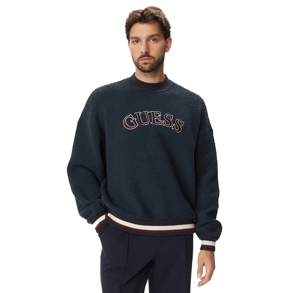 GUESS Macon Boucle Sweatshirt Ανδρικό Φούτερ  - Μπλε