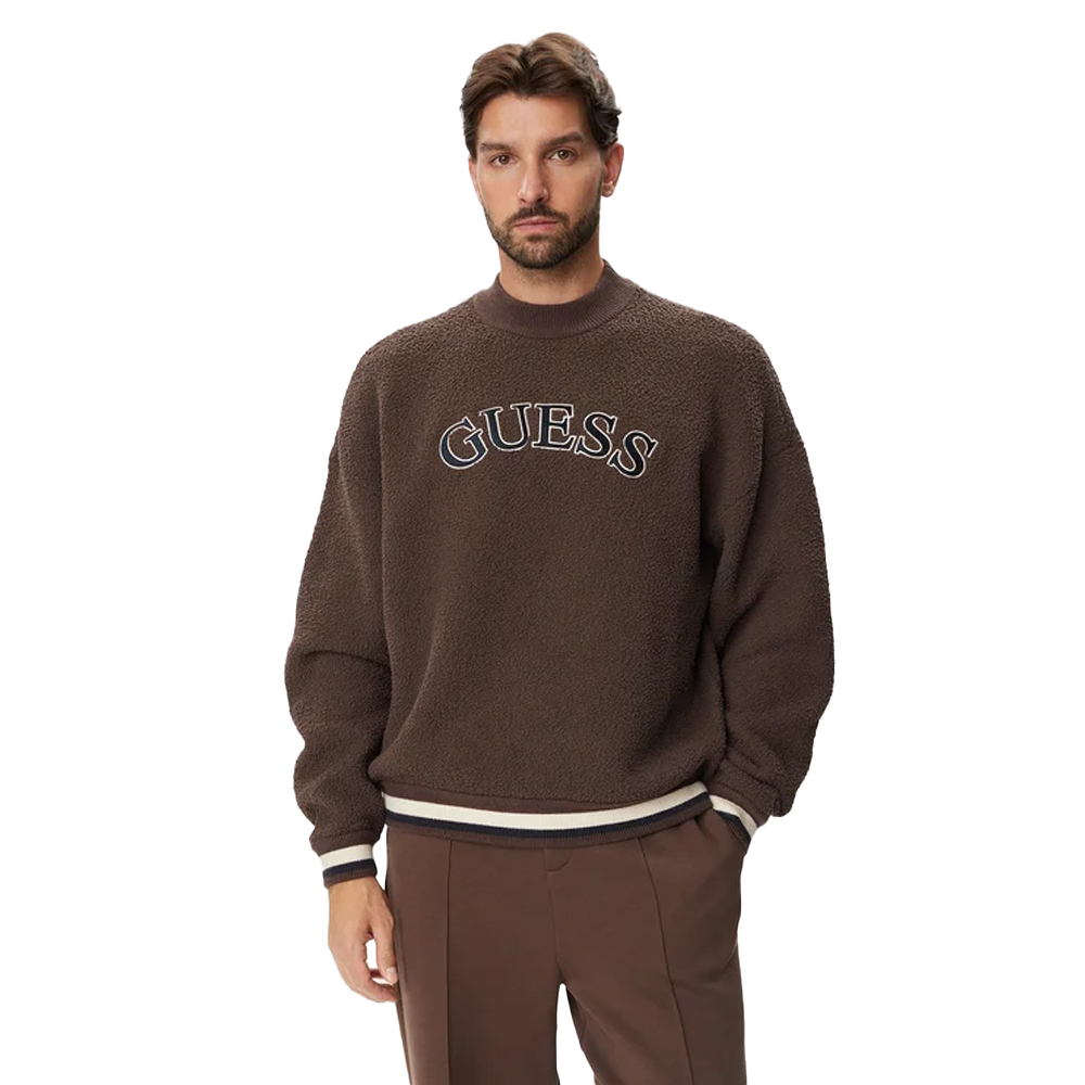 GUESS Macon Boucle Sweatshirt Ανδρικό Φούτερ  - Καφέ