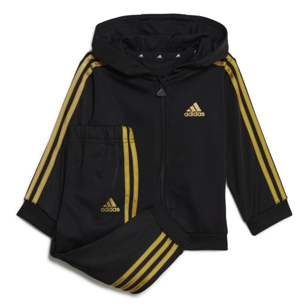 ADIDAS Infant 3-stripes Shiny Tracksuit Παιδικό Σετ Φόρμα - Ζακέτα - Μαύρο