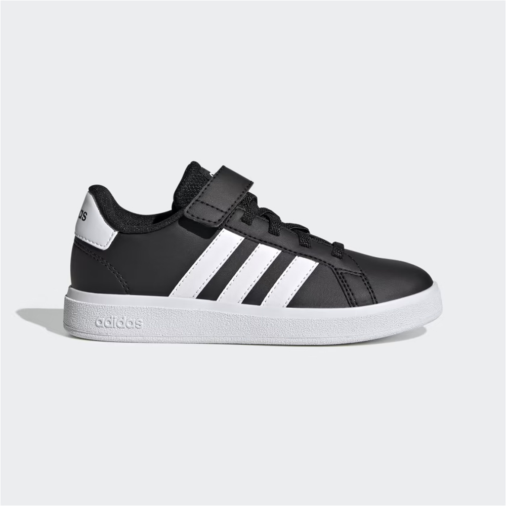 ADIDAS Grand Court Court Elastic Lace and Top Strap Shoes Παιδικά Sneakers - Μαύρο-Λευκό