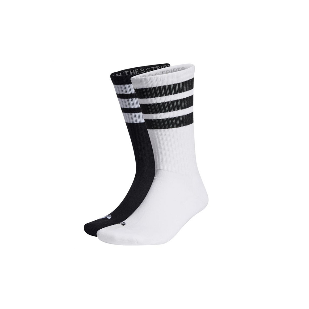 ADIDAS ORIGINALS 3 Stripes Crew Socks 2 Pairs Unisex Κάλτσες 2 ζεύγη - Λευκό-Μαύρο