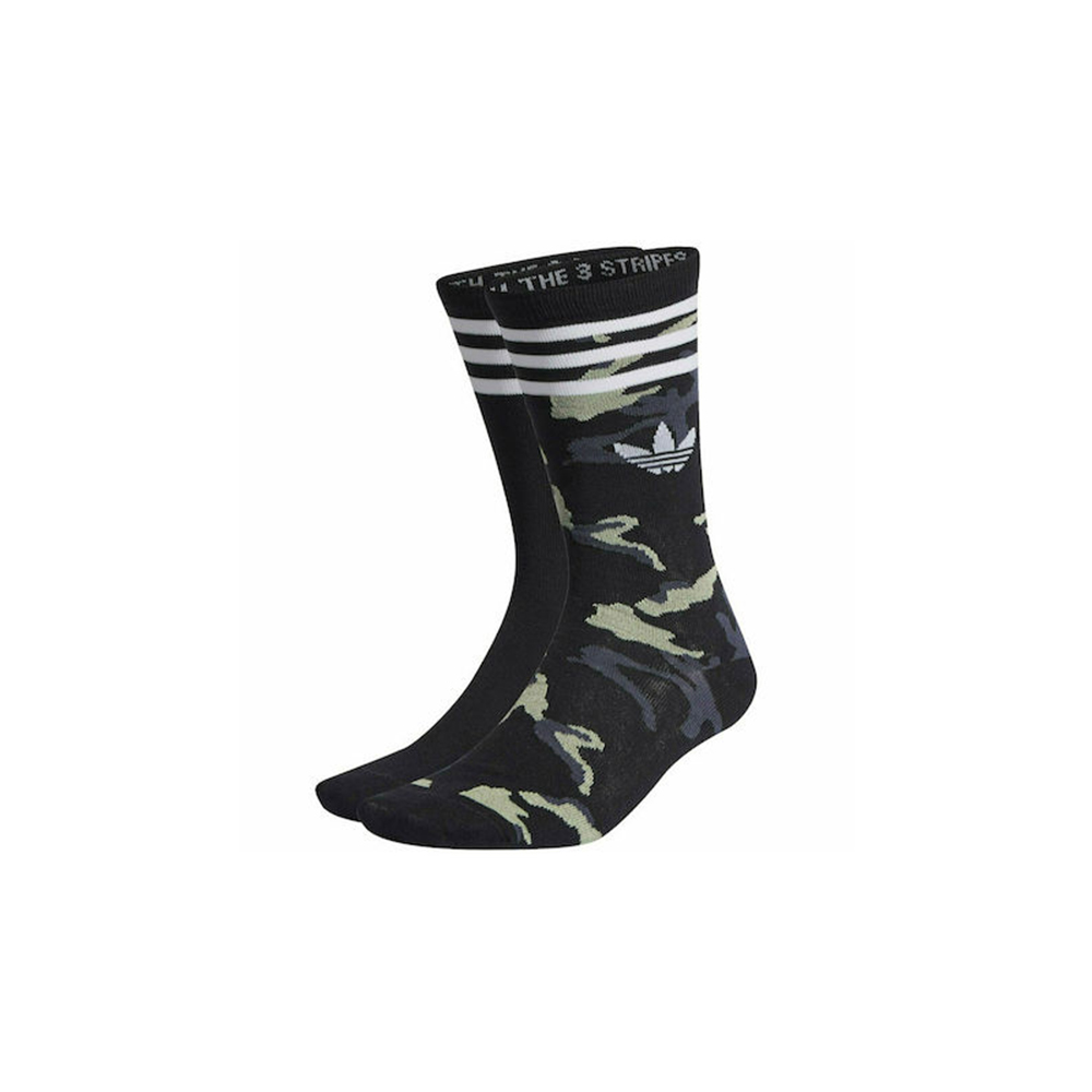 ADIDAS ORIGINALS Camo Crew Socks 2 pairs Unisex Κάλτσες 2 ζεύγη - Μαύρο