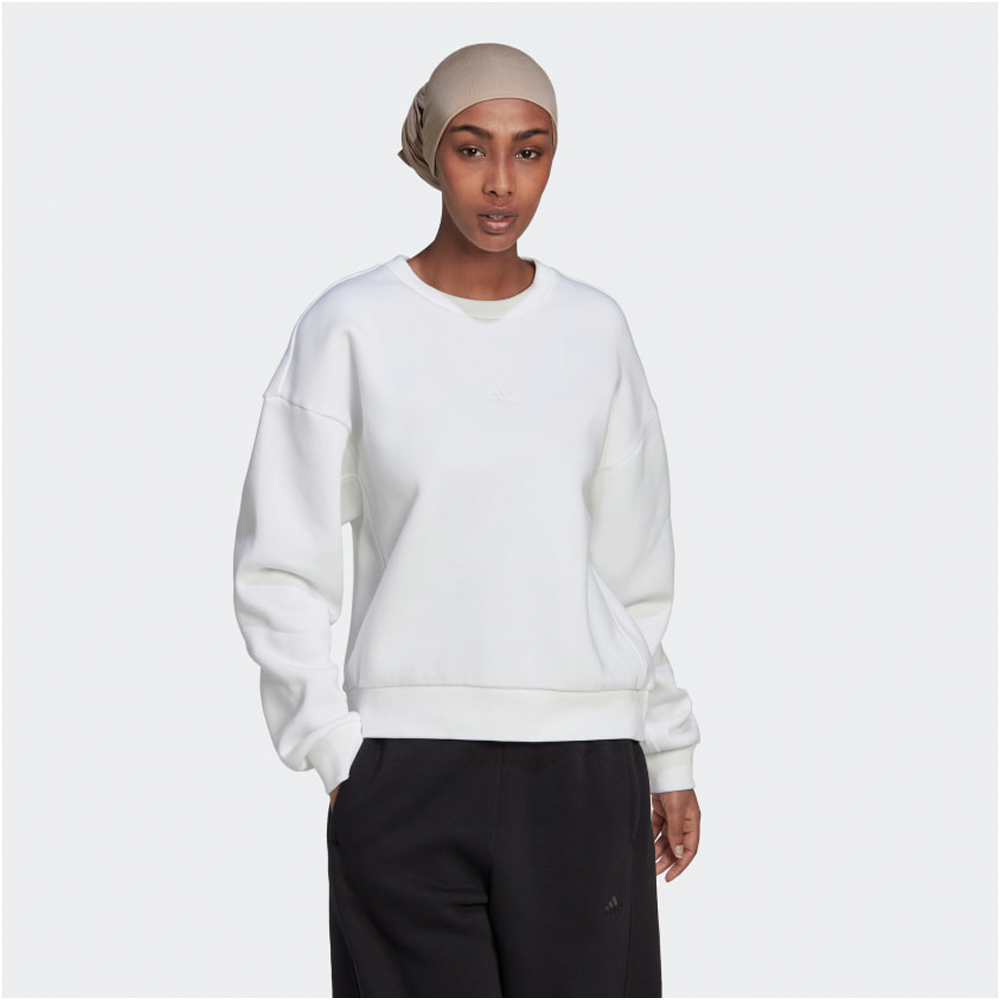 ADIDAS All Season Fleece Sweatshirt Γυναικείο Φούτερ - Λευκό