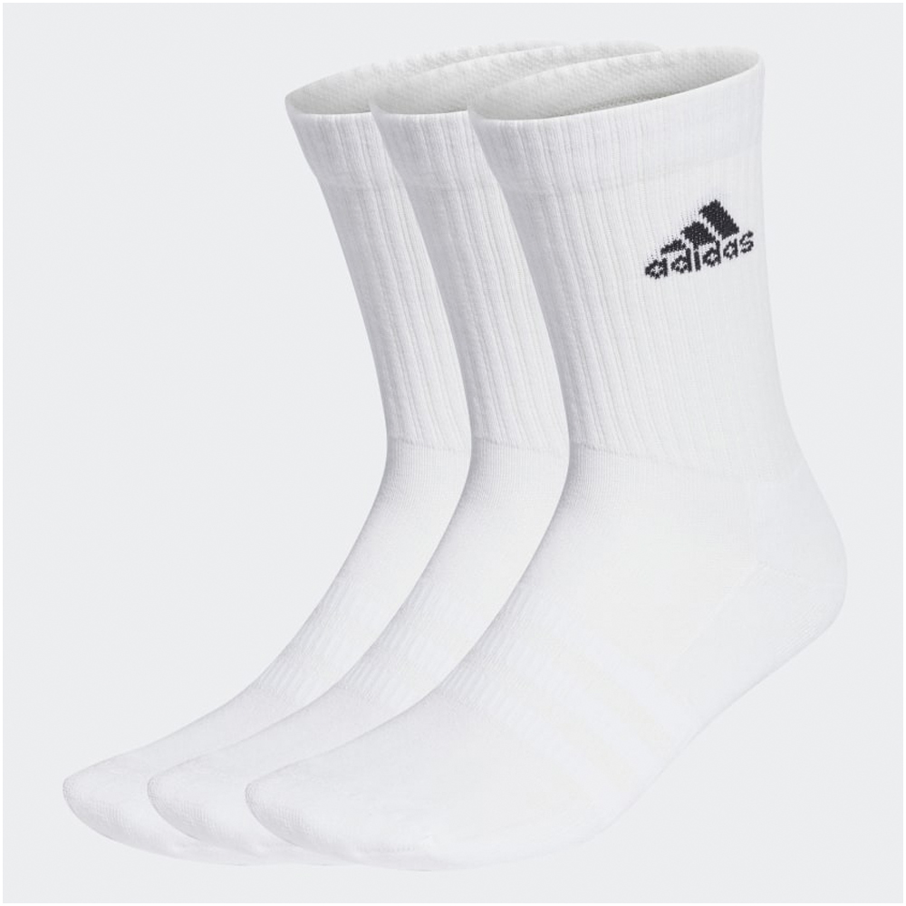 ADIDAS Cushioned Crew Socks 3 pairs Unisex Κάλτσες (Ενήλικες, Παιδιά) 3 ζεύγη - Λευκό