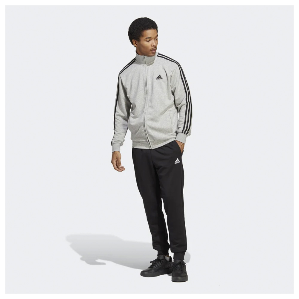 ADIDAS Basic 3-Stripes French Terry Track Suit Ανδρικό Σετ Φόρμα - Ζακέτα - Γκρι