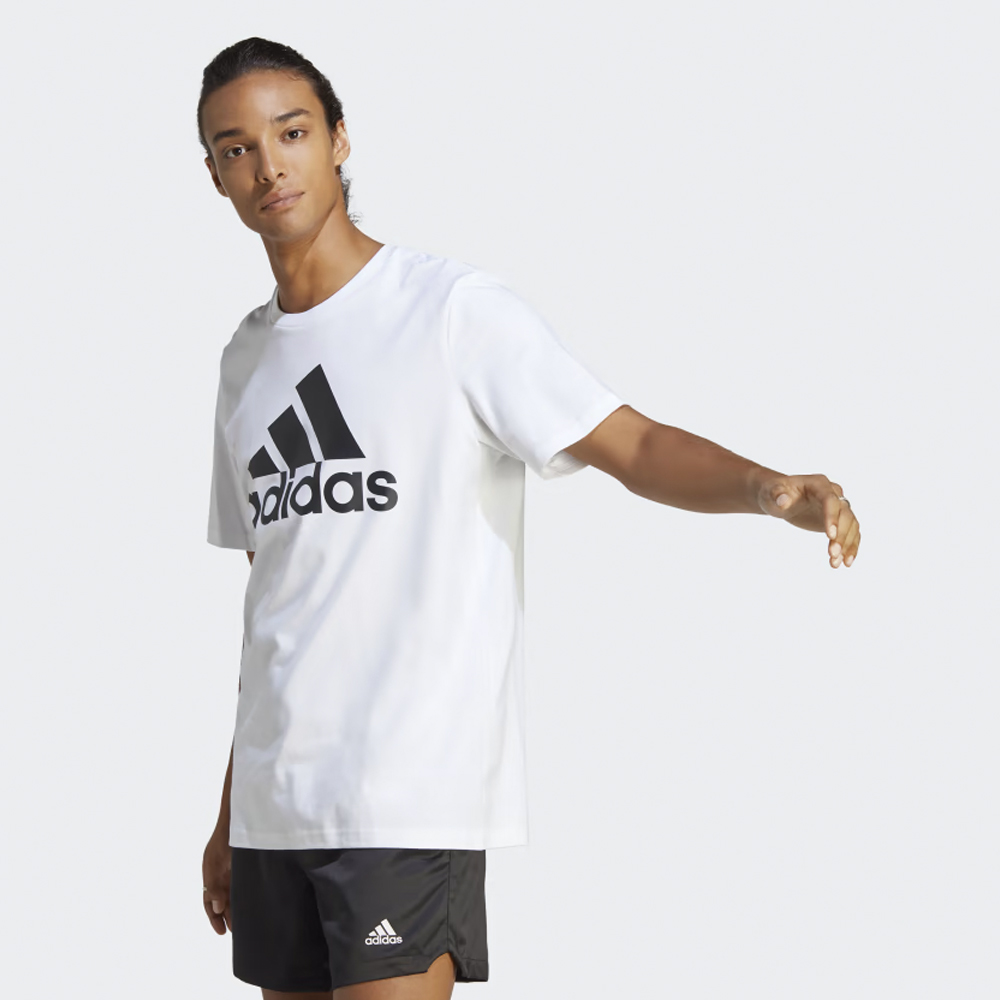 ADIDAS Essentials Single Jersey Big Logo Tee Ανδρικό T-Shirt - Λευκό