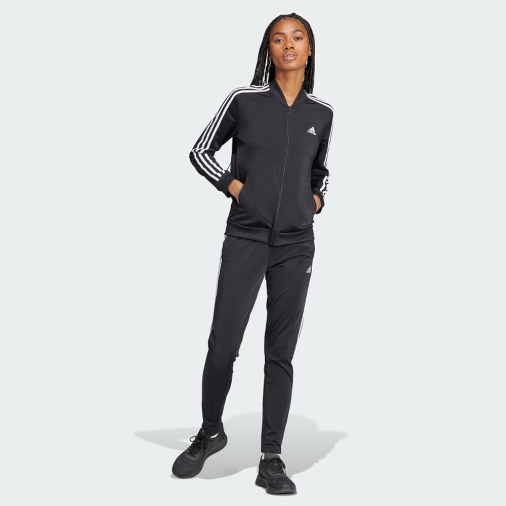 ADIDAS Essentials 3-Stripes Track Suit Γυναικείο Σετ Παντελόνι Φόρμας - Ζακέτα - Μαύρο