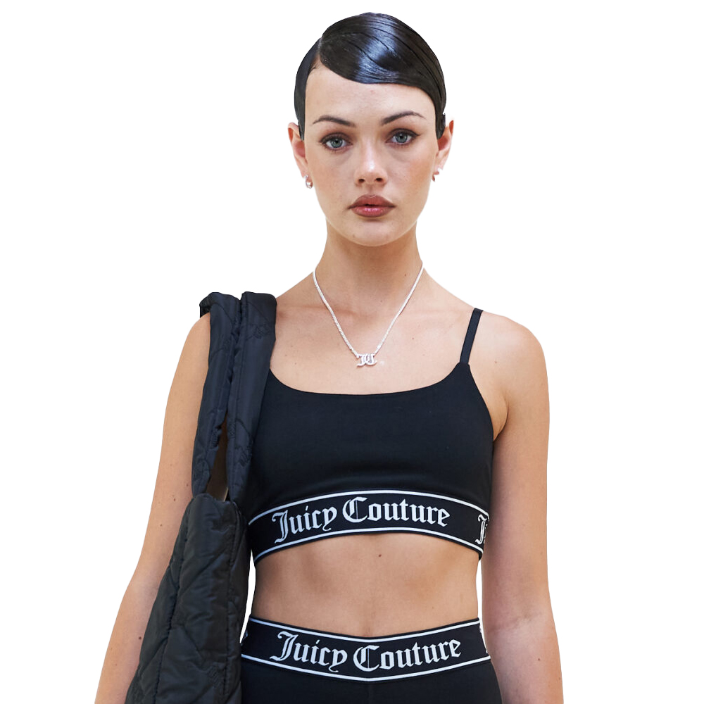 JUICY COUTURE Jolie Bralette Single Jersey String Bralette Γυναικείο Μπουστάκι - Μαύρο
