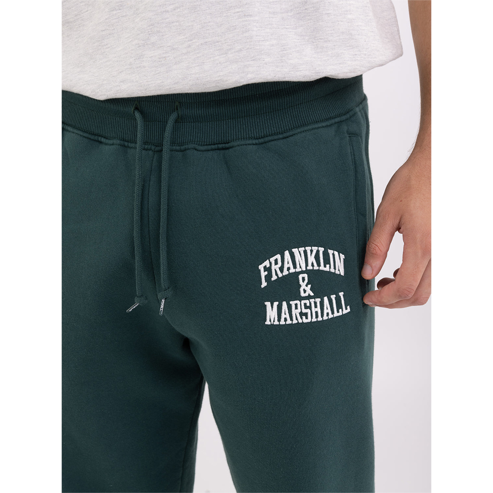 FRANKLIN & MARSHALL Agender jogger trousers with Arch letter embroidery Unisex Παντελόνι Φόρμας - 5