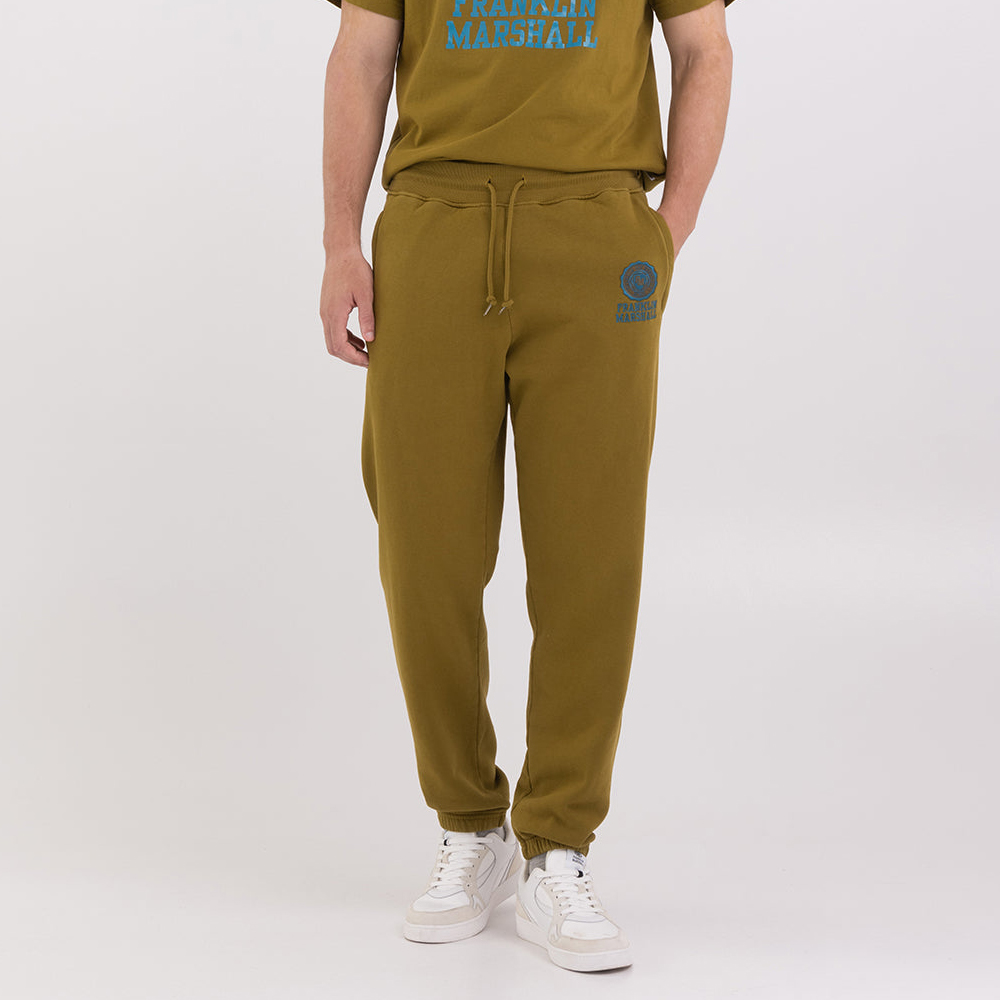 FRANKLIN & MARSHALL Agender jogger trousers with Crest logo embroidery Unisex Παντελόνι Φόρμας - 1