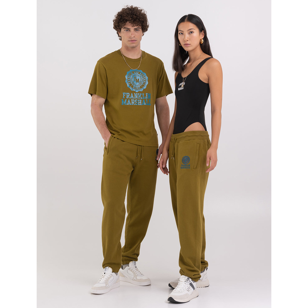 FRANKLIN & MARSHALL Agender jogger trousers with Crest logo embroidery Unisex Παντελόνι Φόρμας - 4