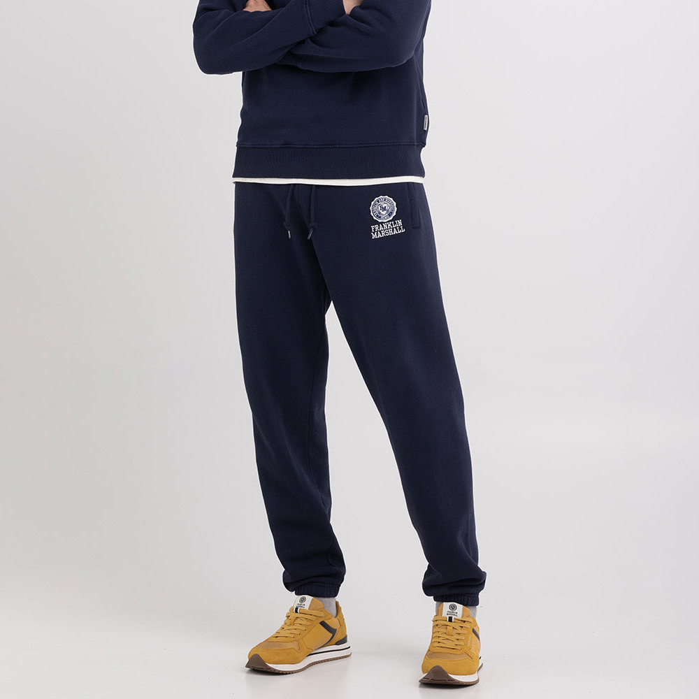 FRANKLIN & MARSHALL Agender jogger trousers with Crest logo embroidery Unisex Παντελόνι Φόρμας - 2